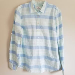Vineyard Vines Blue, Green & White Striped Top